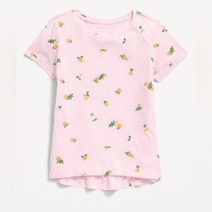 NWT Old Navy Softest Orange Fruit Printed Pink T-Shirt for Girls Medium (8)
